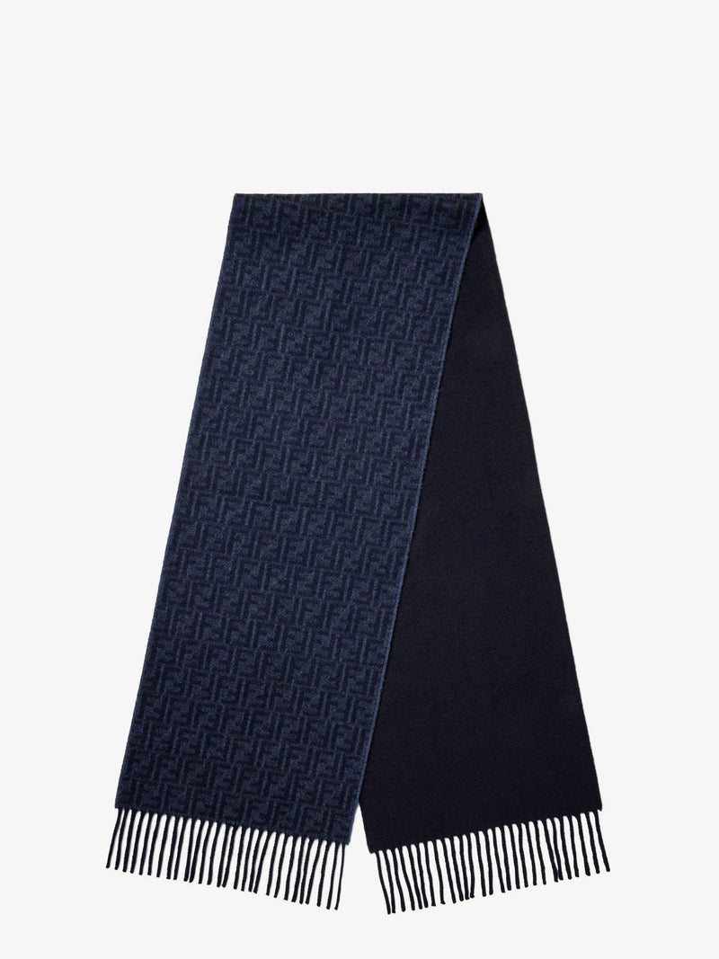 Fendi Fendi FF Zucca Wool and Cashmere Scarf Blue - World Class Fashion