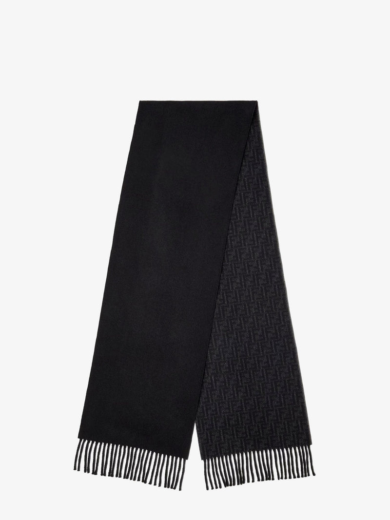 Fendi Fendi FF Zucca Double-Faced Wool Cashmere Scarf Black - World Class Fashion