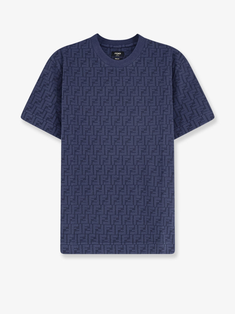 Fendi Fendi FF Cotton T-Shirt Blue Men - World Class Fashion