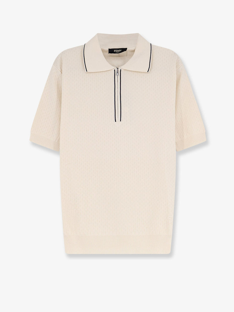 Fendi Fendi Cotton and Silk Polo Shirt Beige Men - World Class Fashion