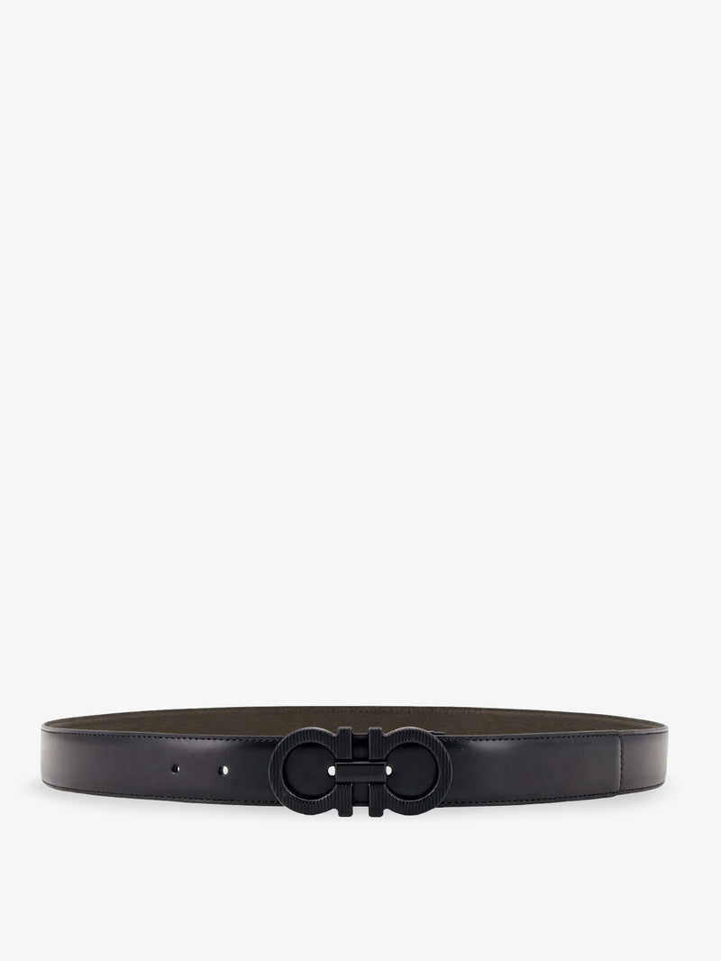 Ferragamo Ferragamo Reversible Leather Belt Black/Green - World Class Fashion