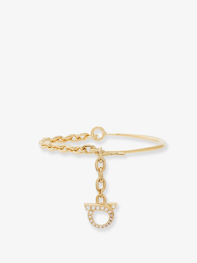 Ferragamo Ferragamo Brass Bracelet with Gancini Detail Gold - World Class Fashion