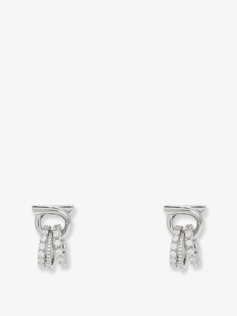 Ferragamo Ferragamo Crystal Earrings Silver Women - World Class Fashion
