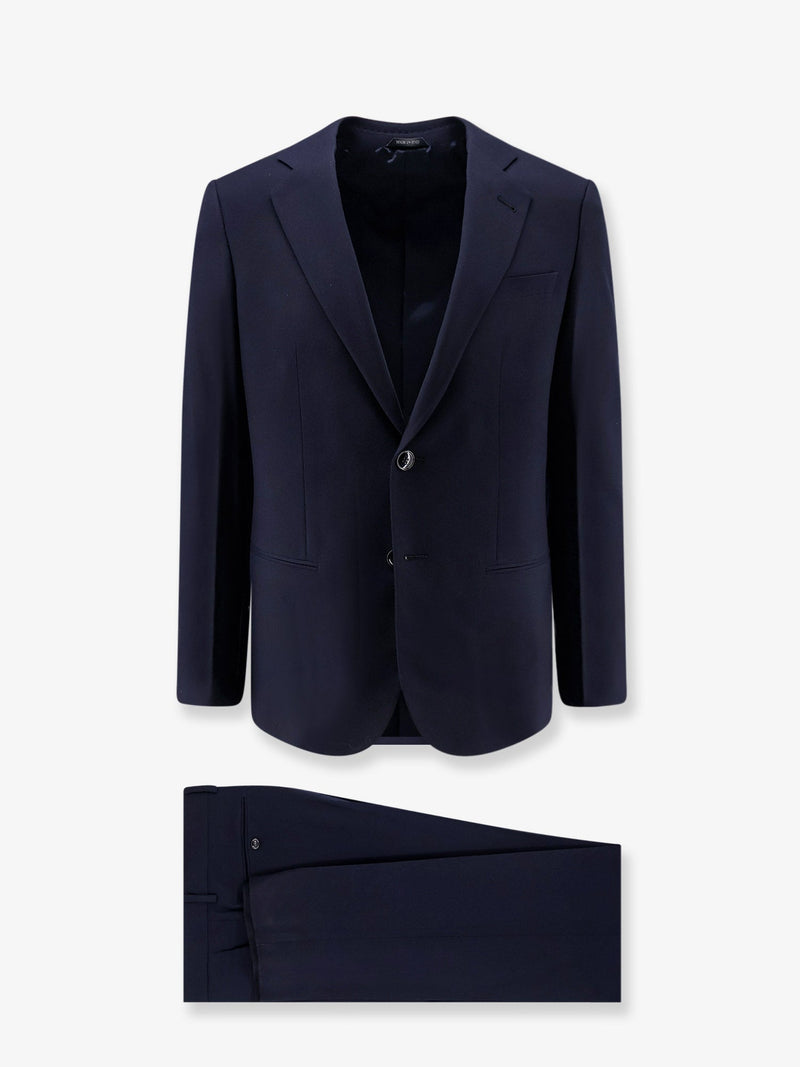 Giorgio Armani Giorgio Armani Soho Line Super 160'S Virgin Wool Suit Blue - World Class Fashion