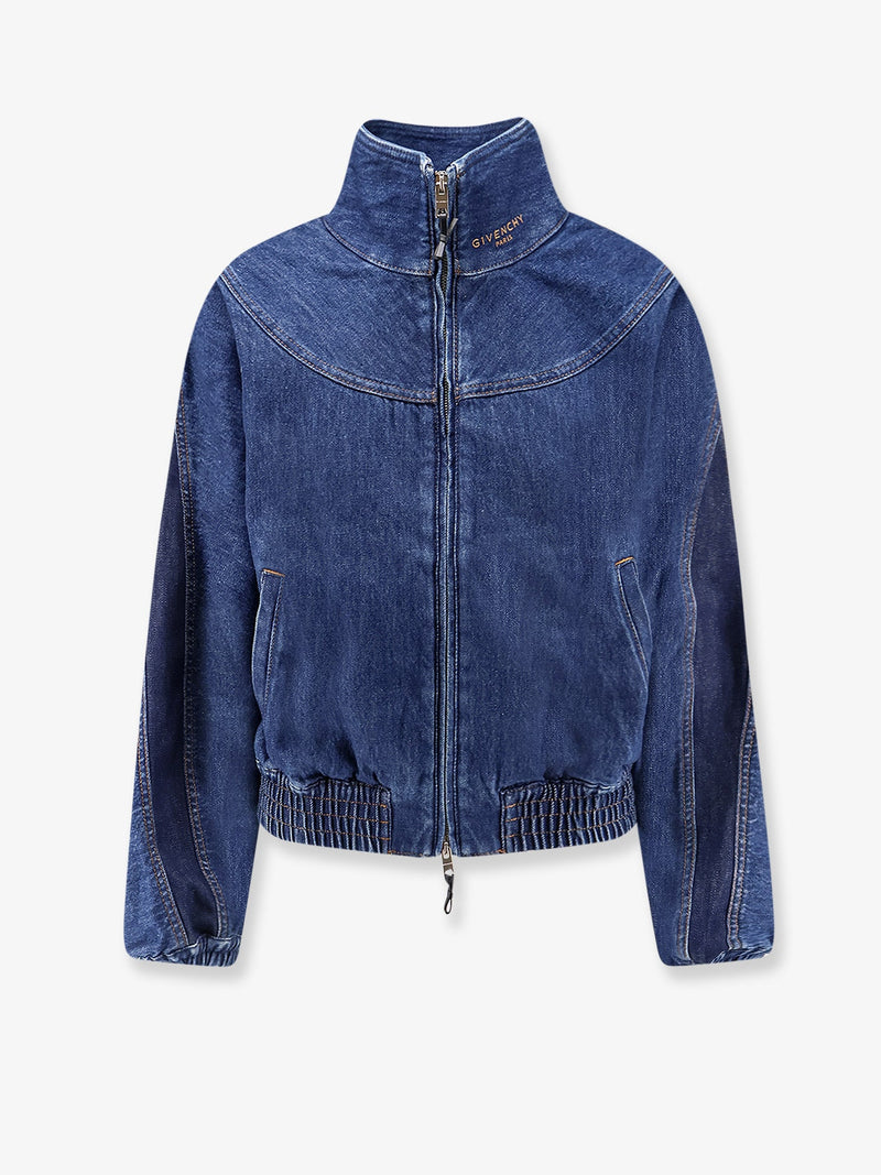 Givenchy Givenchy Denim Jacket With Embroidered Logo Blue - World Class Fashion