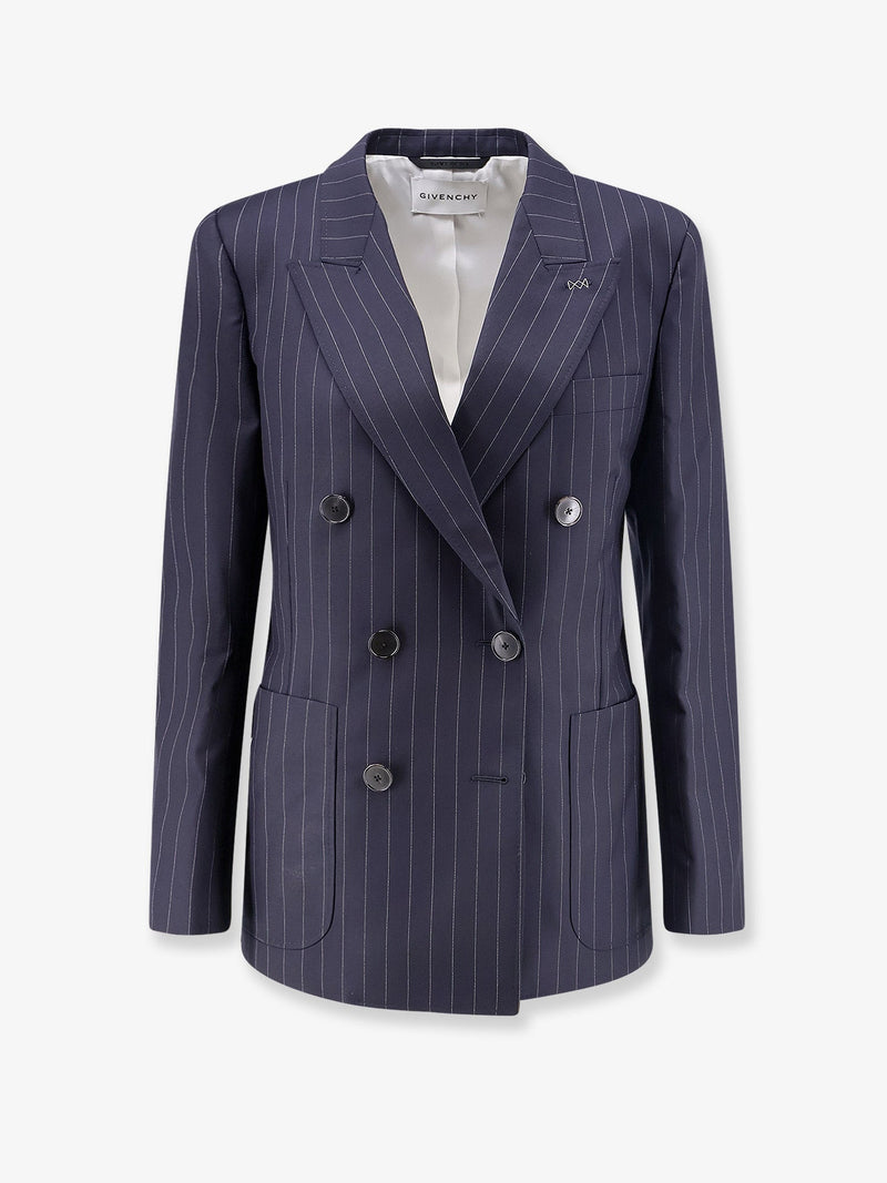 Givenchy Givenchy Double-Breasted Wool Blazer Blue Women - World Class Fashion