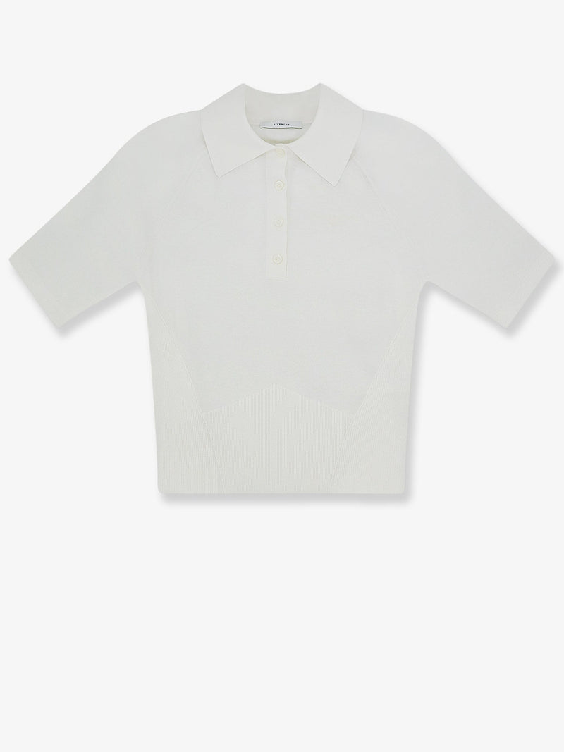 Givenchy Givenchy Cropped Cotton and Silk Polo Shirt White - World Class Fashion