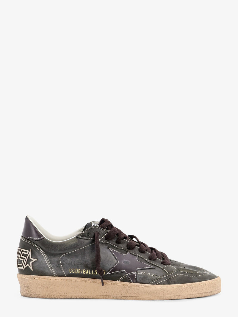 Golden Goose Golden Goose Ballstar Used Effect Leather Sneakers Black - World Class Fashion