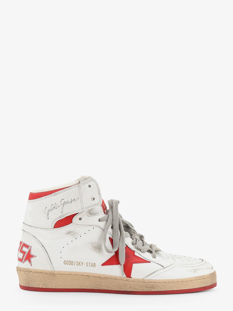 Golden Goose Golden Goose Sky Star Leather Sneakers White - World Class Fashion