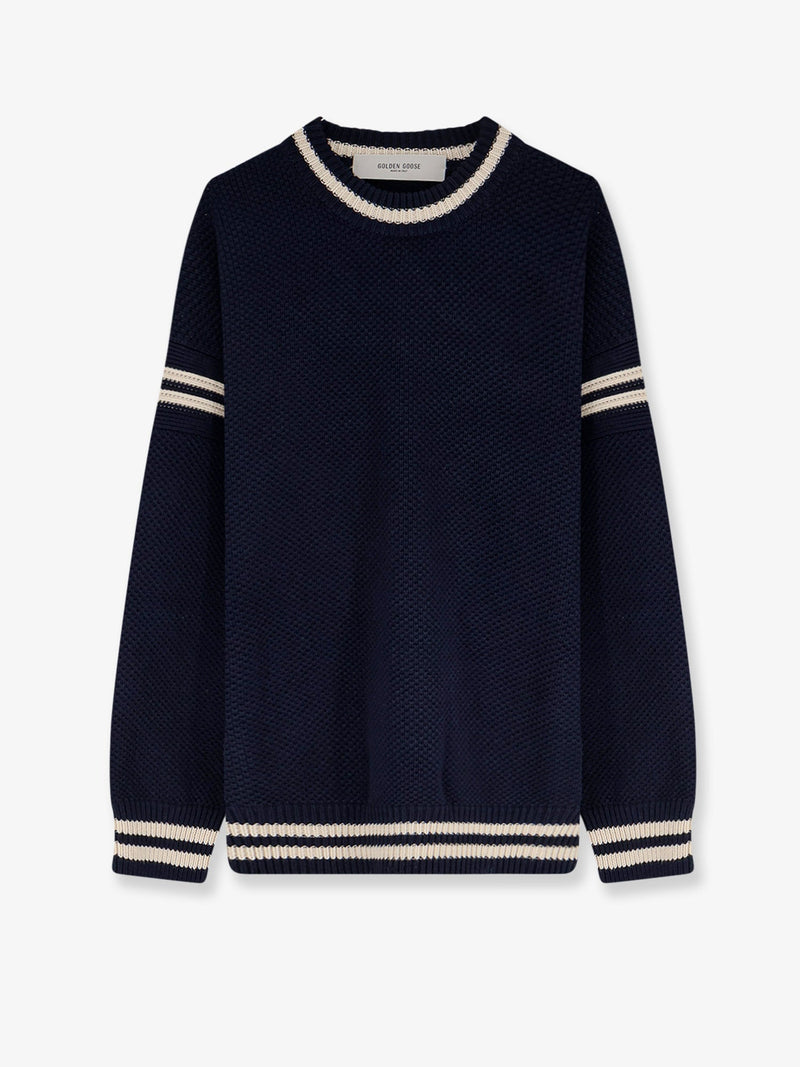 Golden Goose Golden Goose Journey Cotton Knit Sweater Blue Men - World Class Fashion