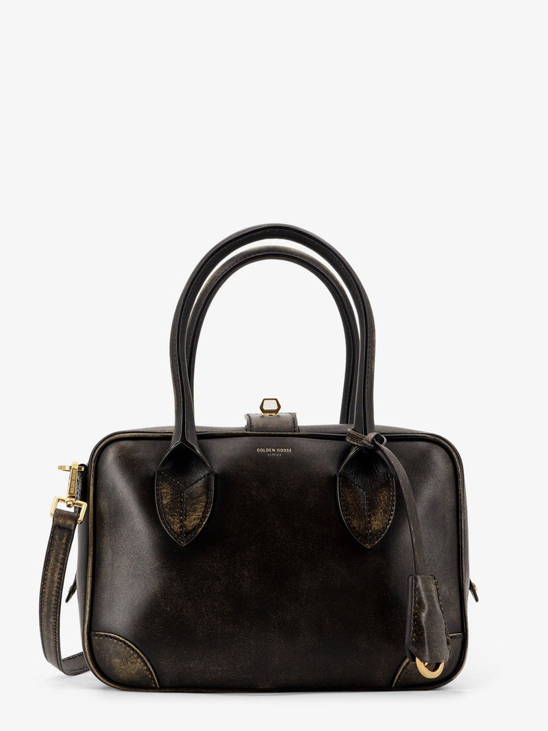 Golden Goose Golden Goose Vita Vintage Leather Crossbody Bag Black - World Class Fashion