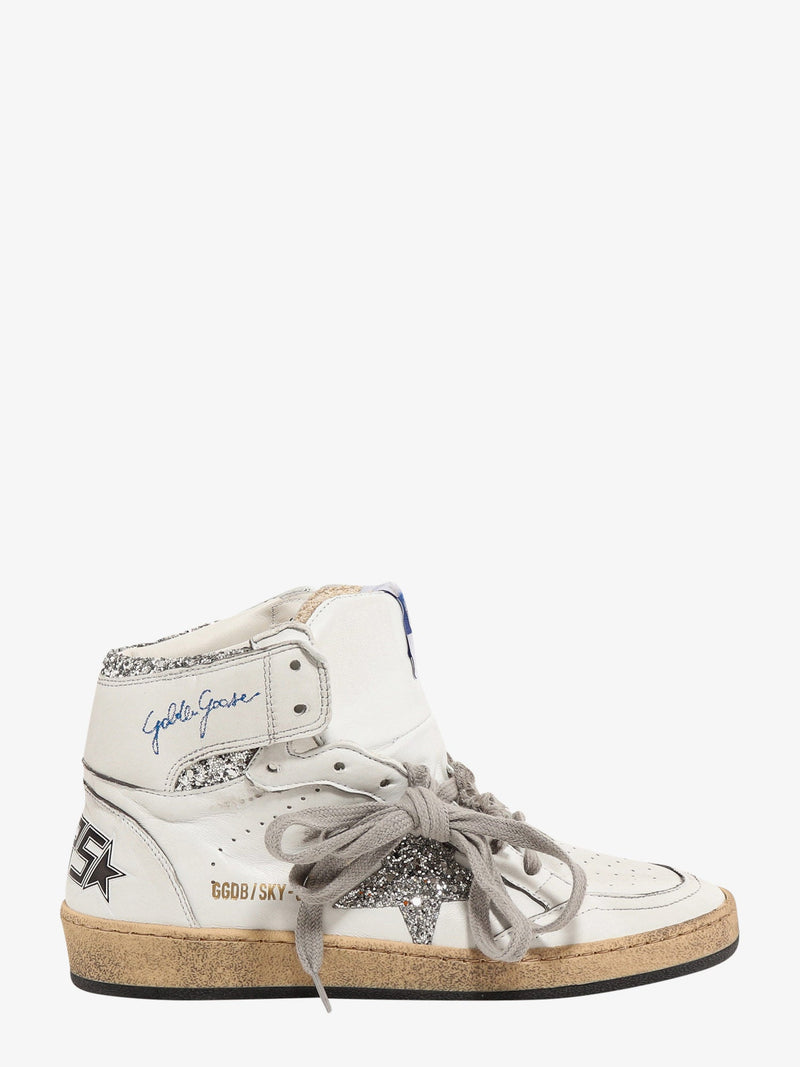 Golden Goose Golden Goose Sky Star Leather Used Effect Sneakers White - World Class Fashion