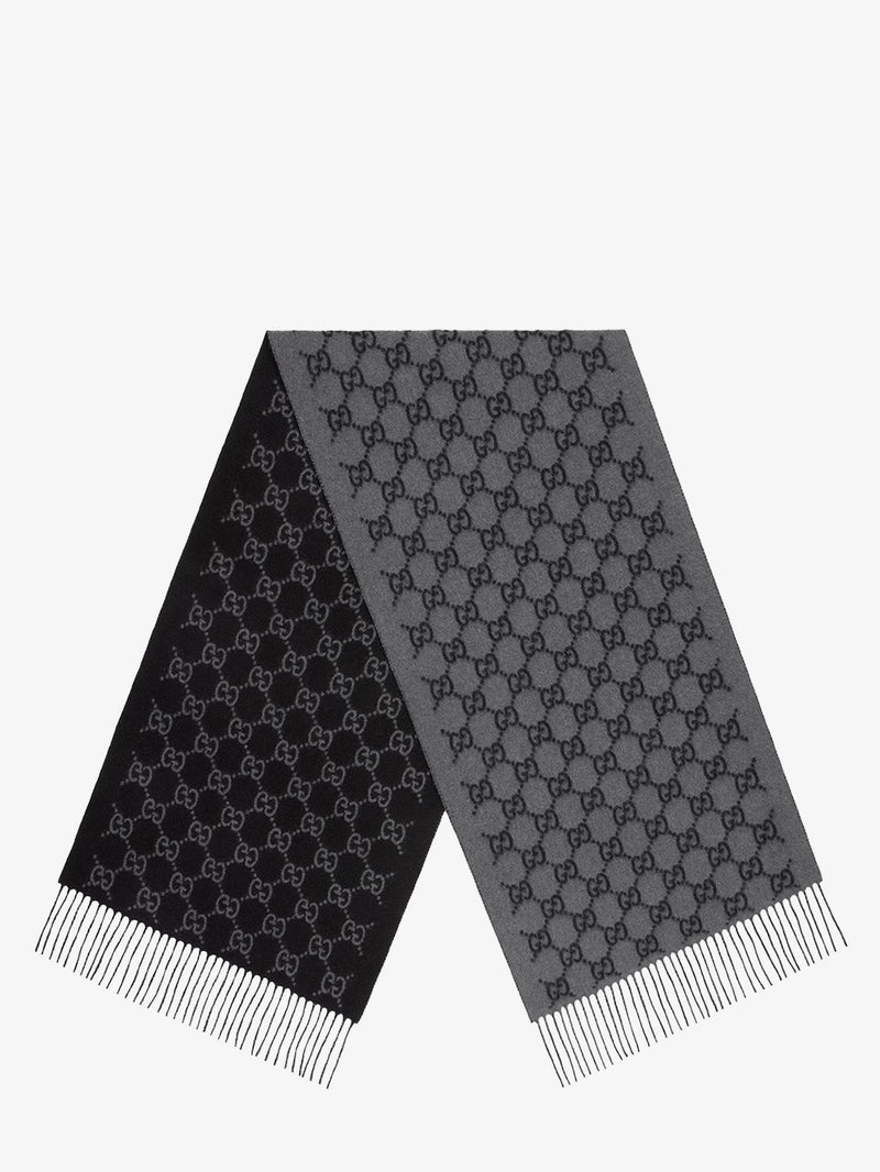 Gucci Gucci Cashmere Jacquard Scarf Grey Men - World Class Fashion
