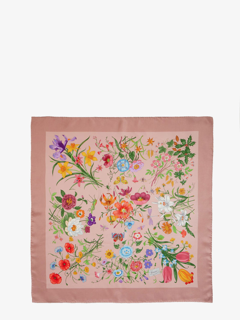 Gucci Gucci Flora Silk Foulard Pink - World Class Fashion