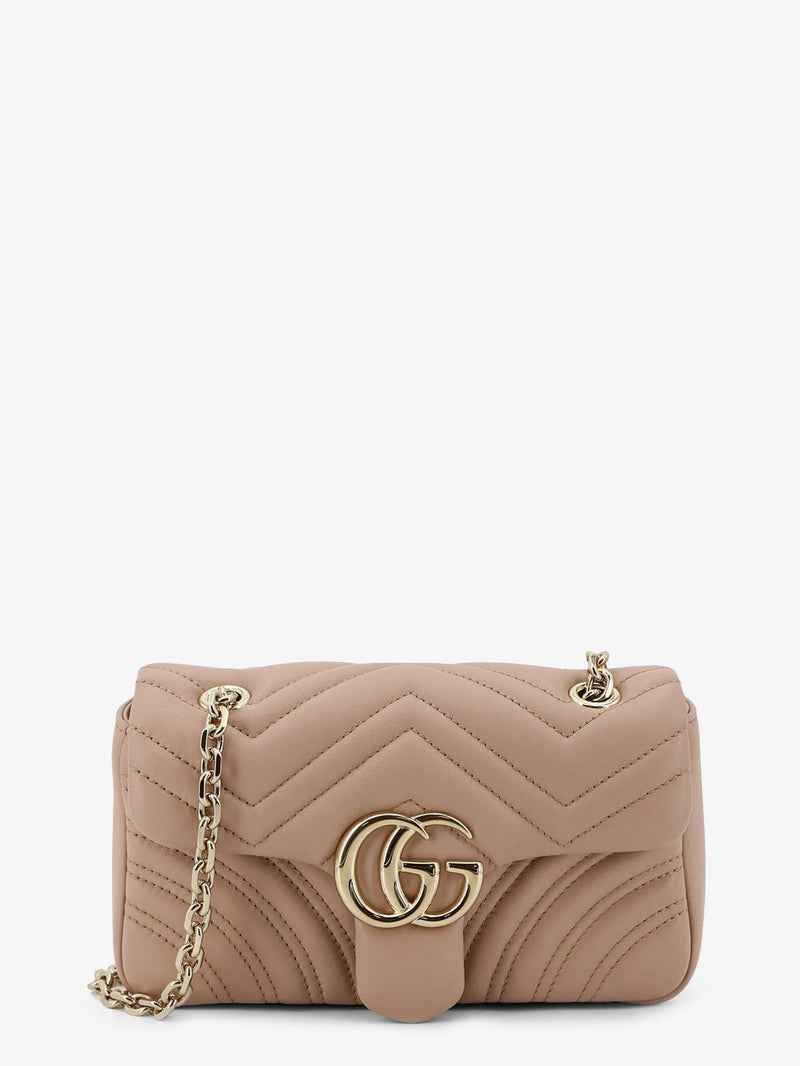 Gucci Gucci GG Marmont Leather Crossbody Bag Pink - World Class Fashion
