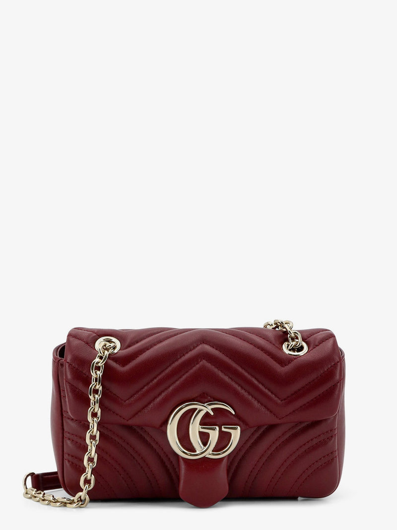 Gucci Gucci GG Marmont Leather Shoulder Bag Red - World Class Fashion