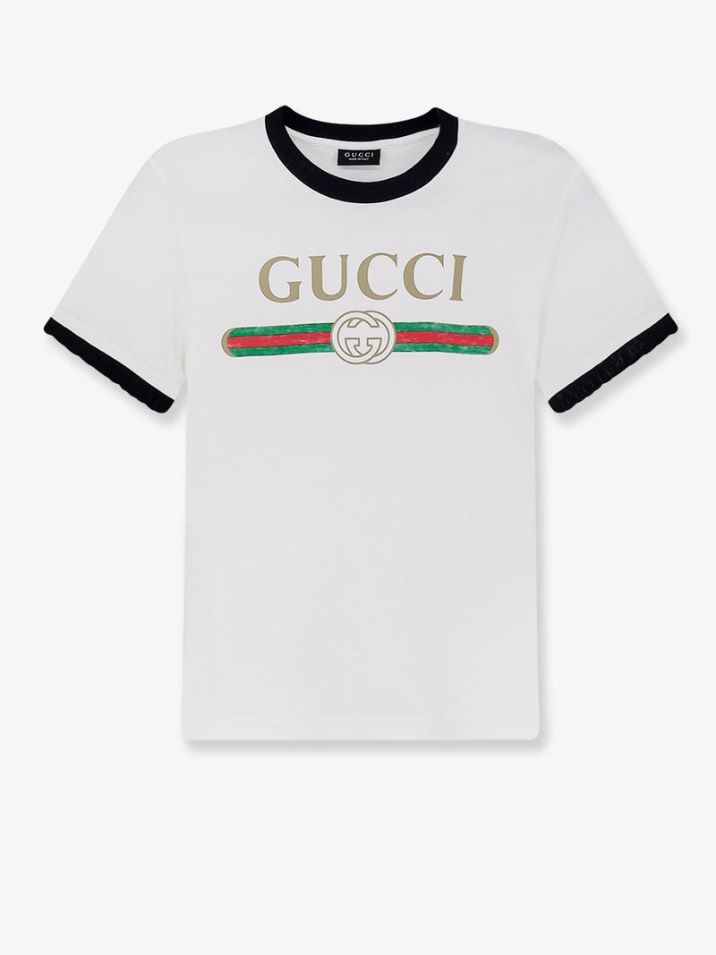 Gucci Gucci Cotton T-Shirt with Iconic Print White - World Class Fashion