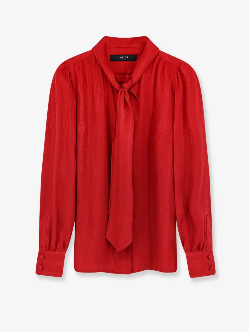 Gucci Gucci Silk Shirt With Bow Red Women - World Class Fashion