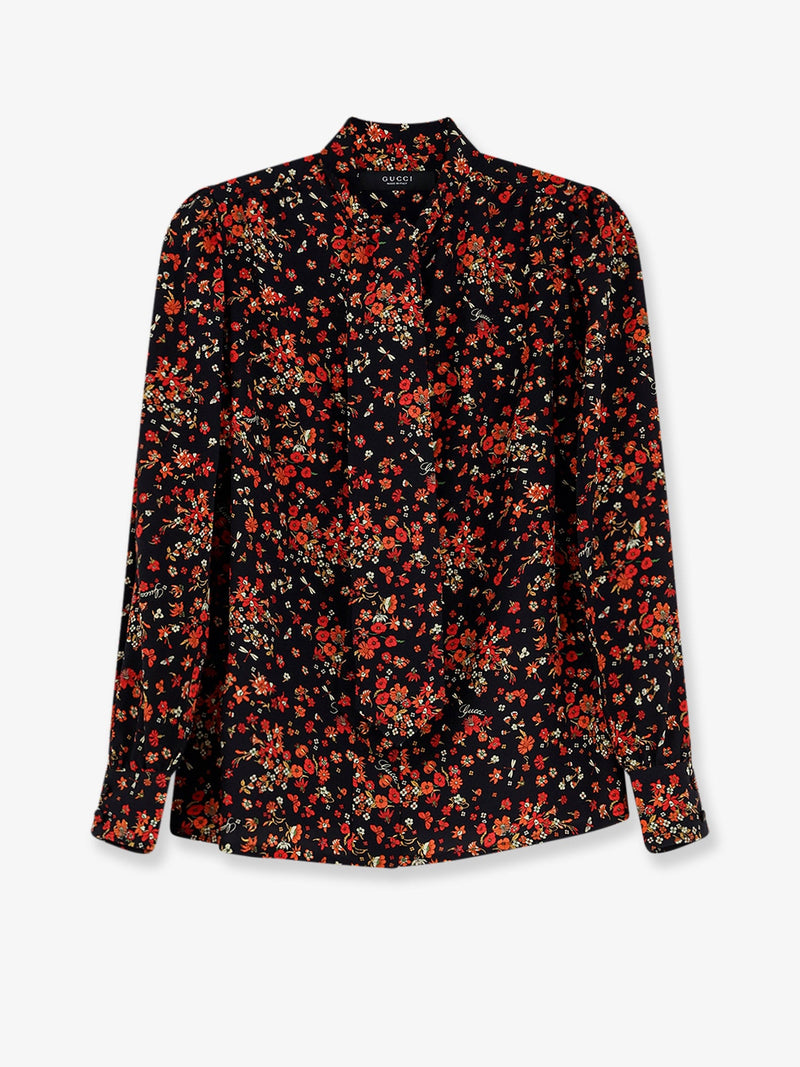 Gucci Gucci Printed Silk Shirt Black Women - World Class Fashion