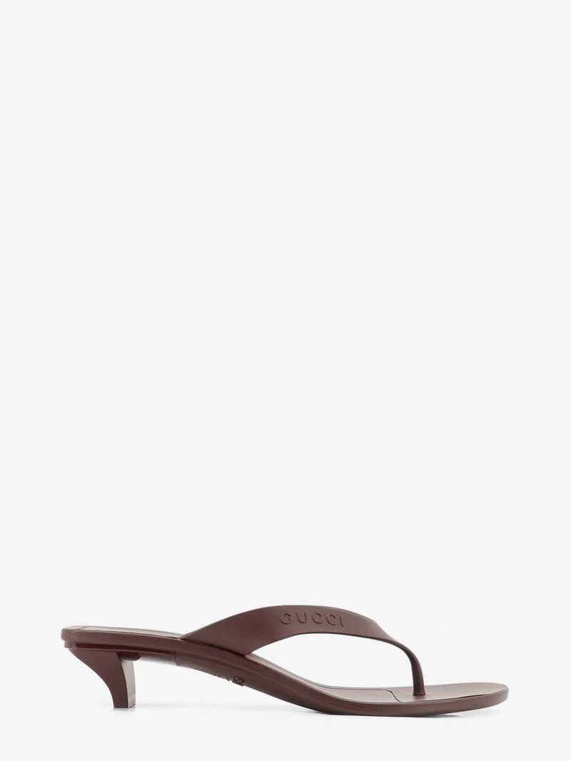 Gucci Gucci Vittoria Rubber Flip-Flops Sandals Brown - World Class Fashion
