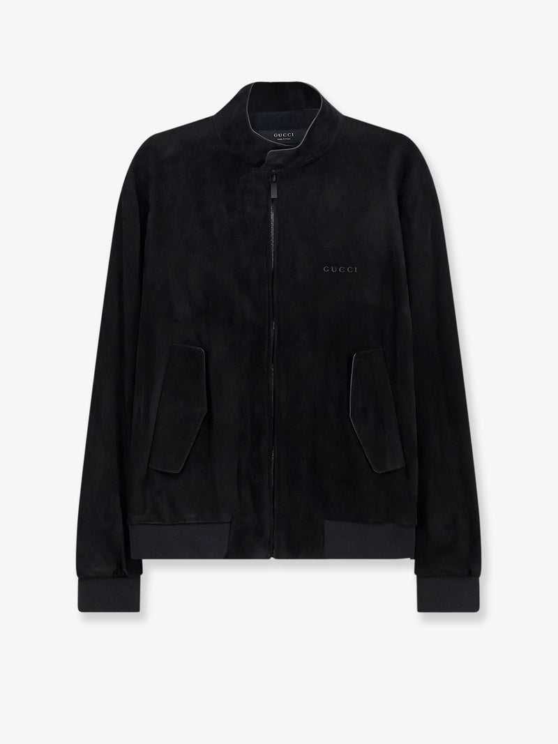 Gucci Gucci Suede Bomber Jacket Black Men - World Class Fashion