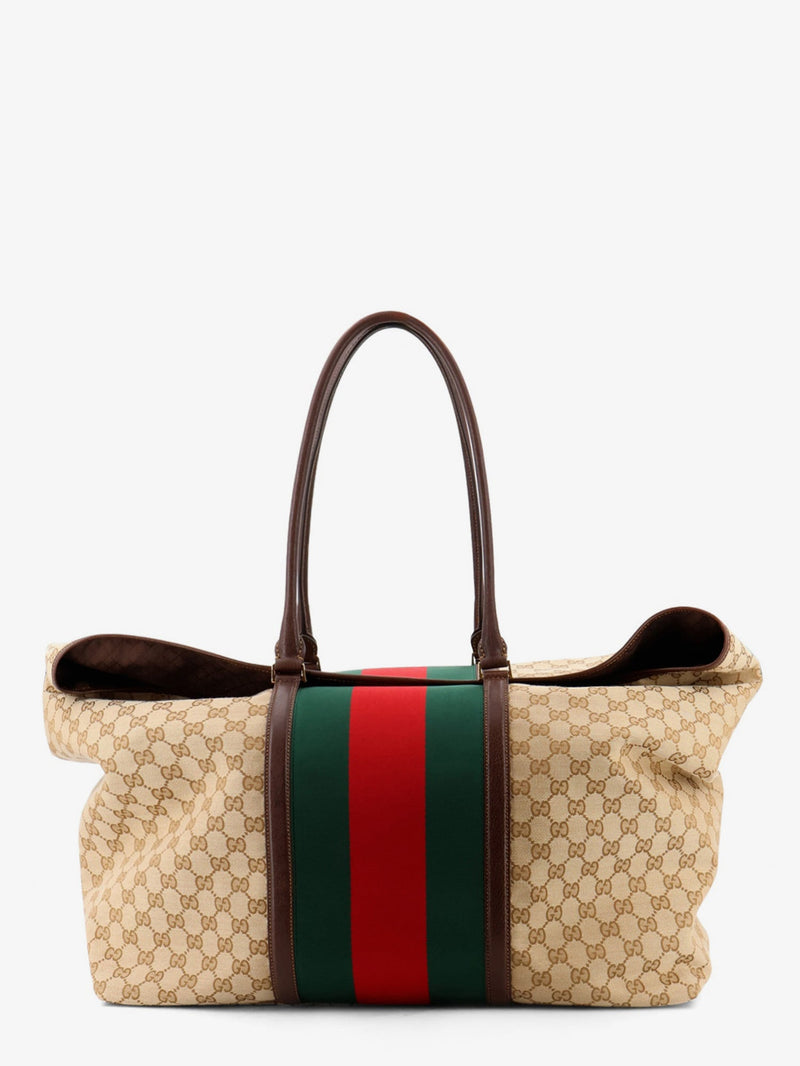Gucci Gucci GG Fabric Travel Bag Beige Men - World Class Fashion