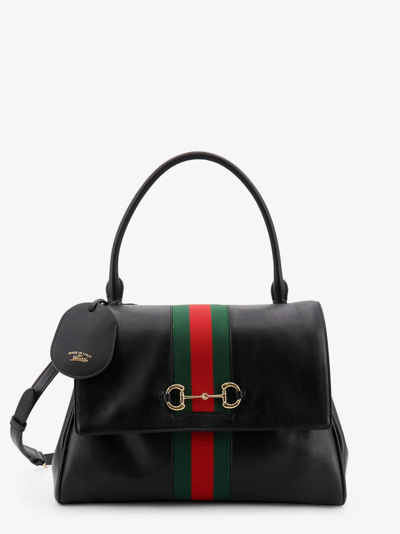 Gucci Gucci Paparazzo Leather Handbag With Front Web Detail - World Class Fashion