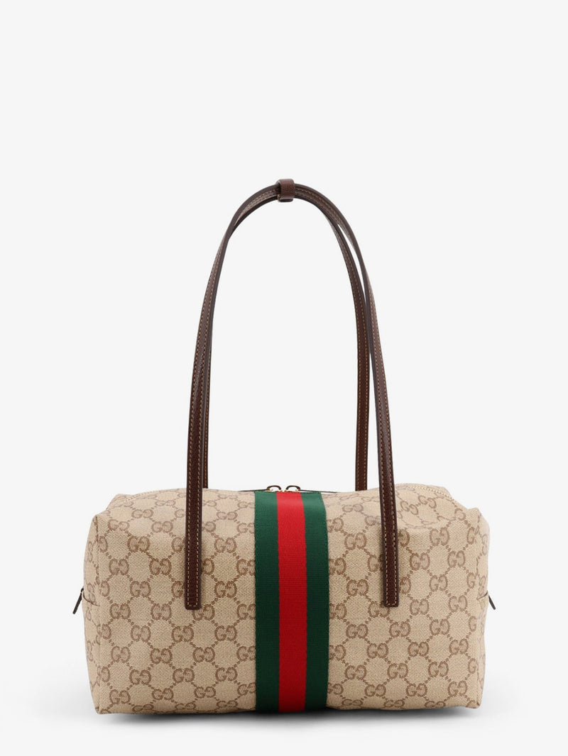 Gucci Gucci Melrose GG Fabric Shoulder Bag Beige - World Class Fashion