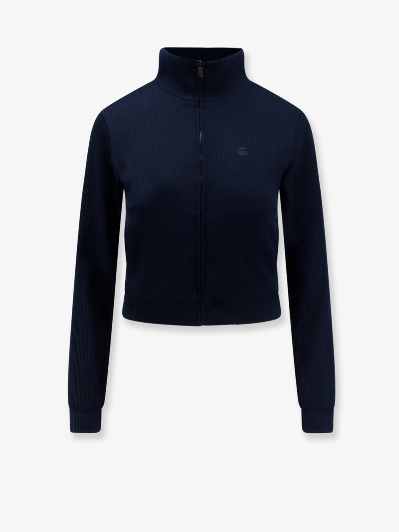 Gucci Gucci Lightweight Ribbed Cotton Jersey Sweatshirt Blue - World Class Fashion