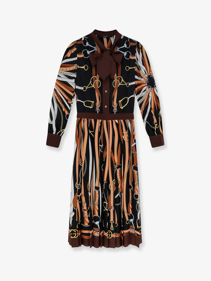 Gucci Gucci Chemisier Silk Dress Black - World Class Fashion