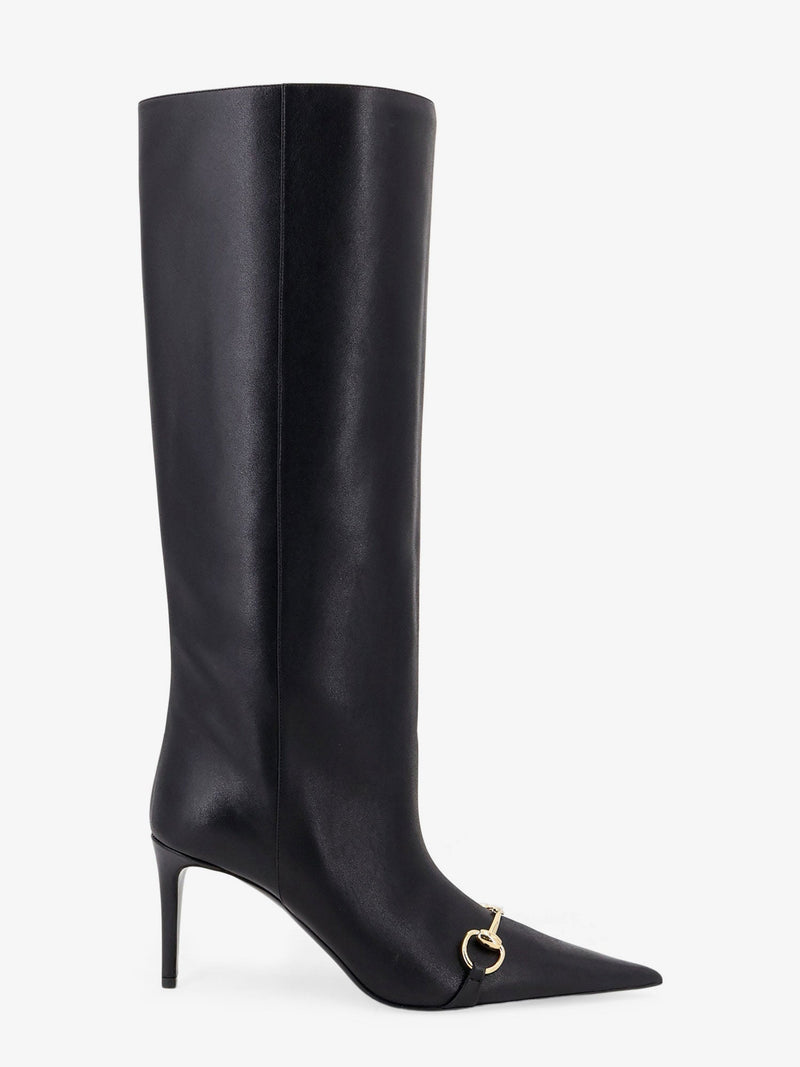 Gucci Gucci Donna Slip-On Leather Boots Black - World Class Fashion