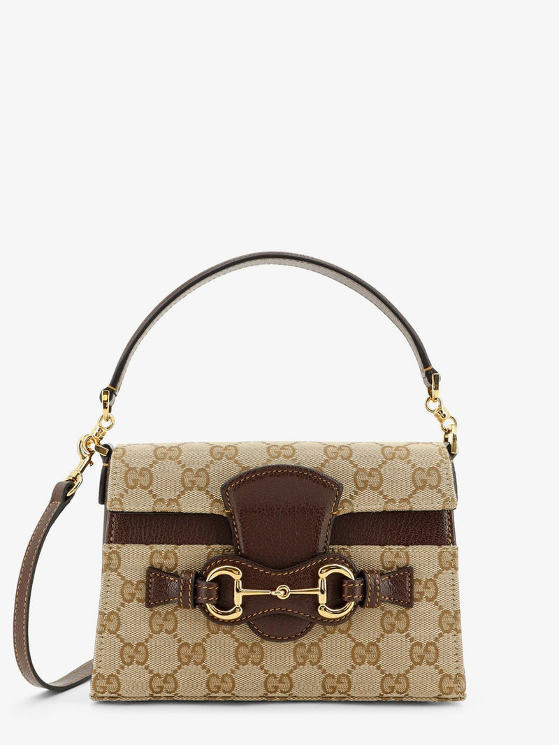 Gucci Gucci Horsebit Duomo GG Canvas Handbag Beige - World Class Fashion
