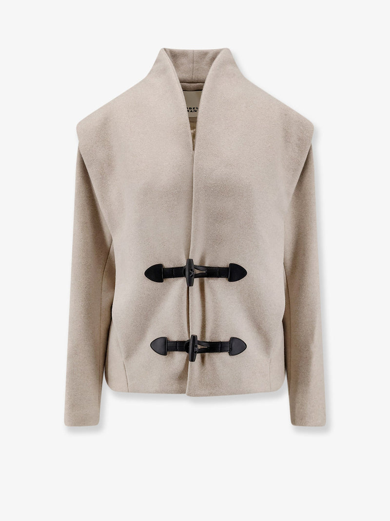 Isabel Marant Isabel Marant Toria Wool and Cashmere Coat Beige - World Class Fashion