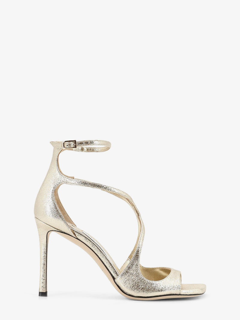 Jimmy Choo Sandalias de piel con purpurina Azia de Jimmy Choo en color dorado - World Class Fashion