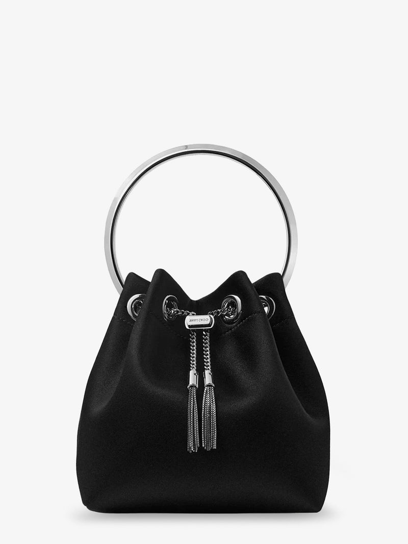 Jimmy Choo Jimmy Choo Bon Bon Satin Bucket Bag Black - World Class Fashion