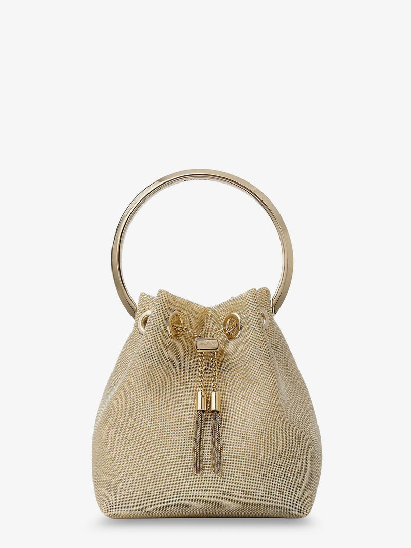 Jimmy Choo Jimmy Choo Bon Bon Metallic Mesh Bucket Bag Gold - World Class Fashion