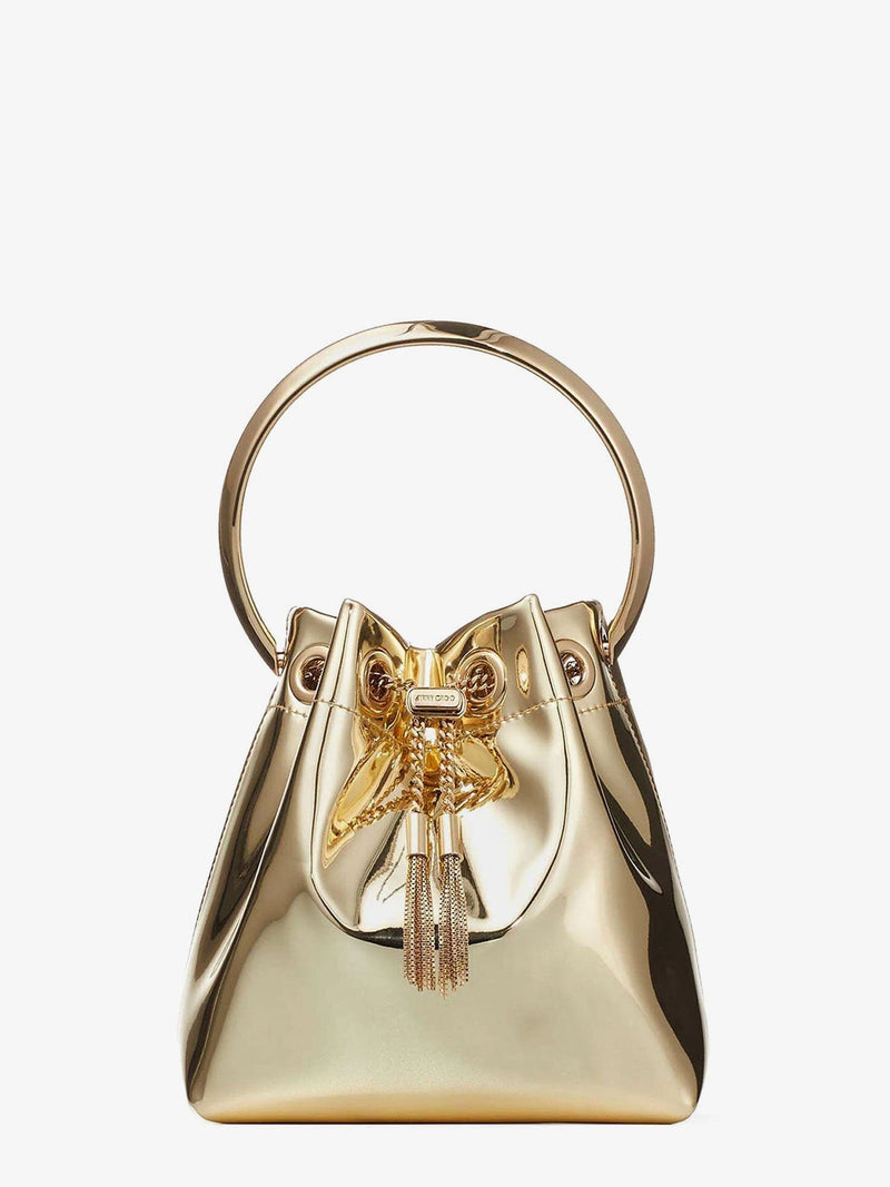 Jimmy Choo Jimmy Choo Bon Bon Metallic Leather Bucket Bag Gold - World Class Fashion