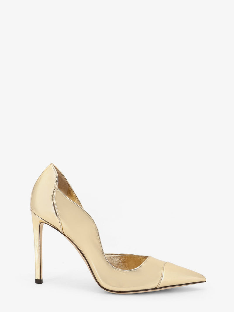 Jimmy Choo Jimmy Choo Brigitte 100 Liquid Metal Leather Pumps Gold - World Class Fashion