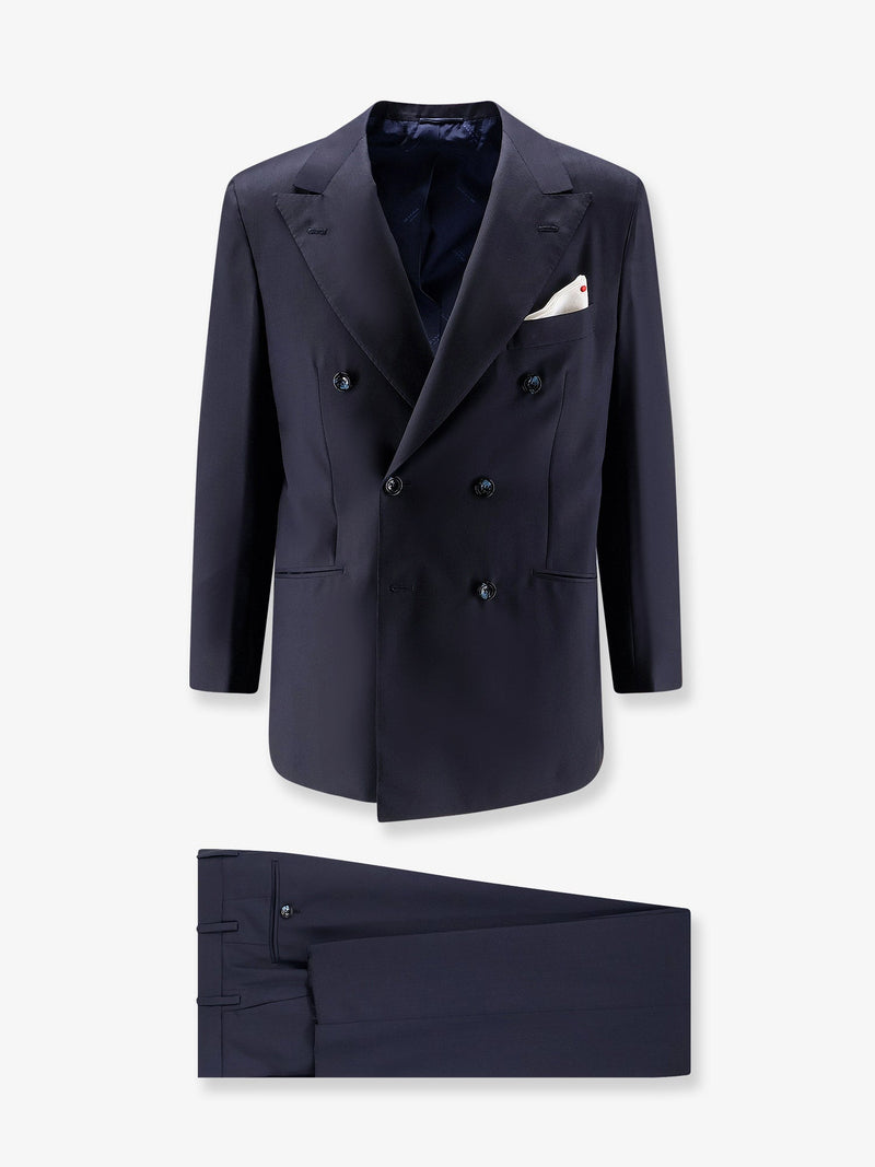 Kiton Ciro Paone Kiton Ciro Paone Double-Breasted Wool Suit Blue Men - World Class Fashion