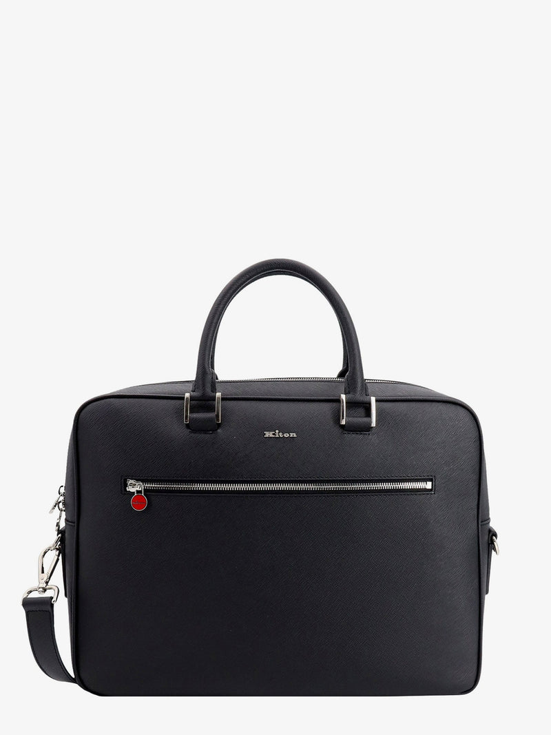 Kiton Ciro Paone Kiton Ciro Paone Leather Work Bag Black - World Class Fashion
