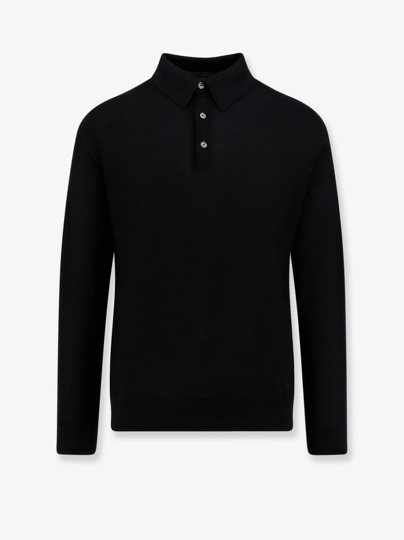 Kiton Ciro Paone Kiton Ciro Paone Wool Polo Shirt Black Men - World Class Fashion