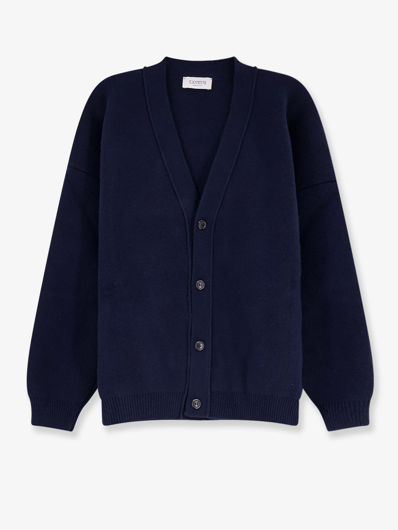 Laneus Laneus Ribbed Knit Cardigan Blue Men - World Class Fashion