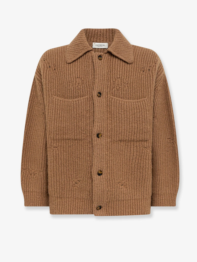 Laneus Laneus Ribbed Wool Jacket Brown Men - World Class Fashion