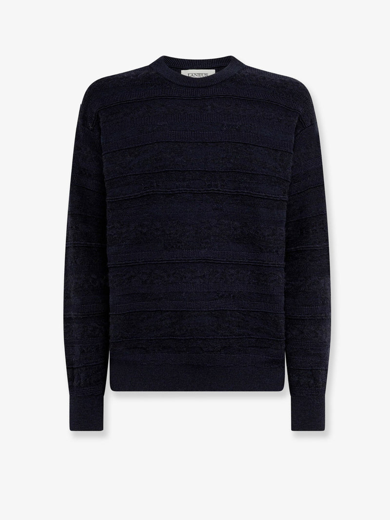 Laneus Laneus Wool Viscose Alpaca Blend Sweater Blue Men - World Class Fashion