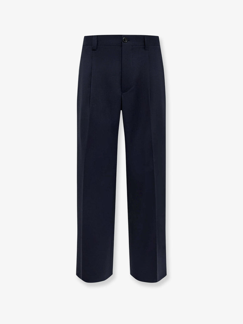 Laneus Laneus Virgin Wool Blend Trousers Blue Men - World Class Fashion
