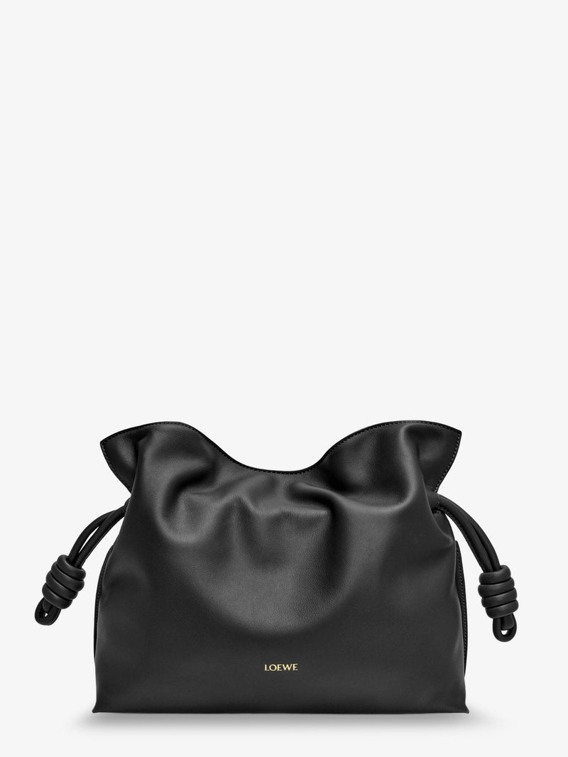 Loewe Loewe Flamenco Leather Clutch Bag Black - World Class Fashion
