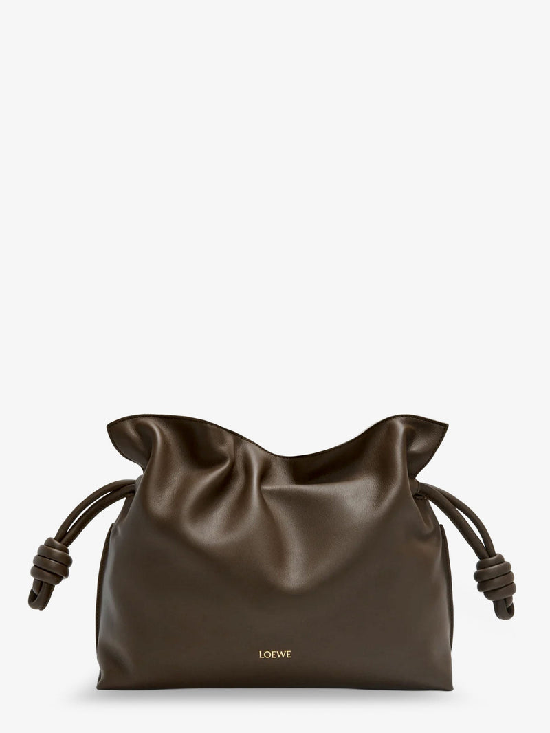 Loewe Loewe Flamenco Leather Clutch Bag Brown - World Class Fashion