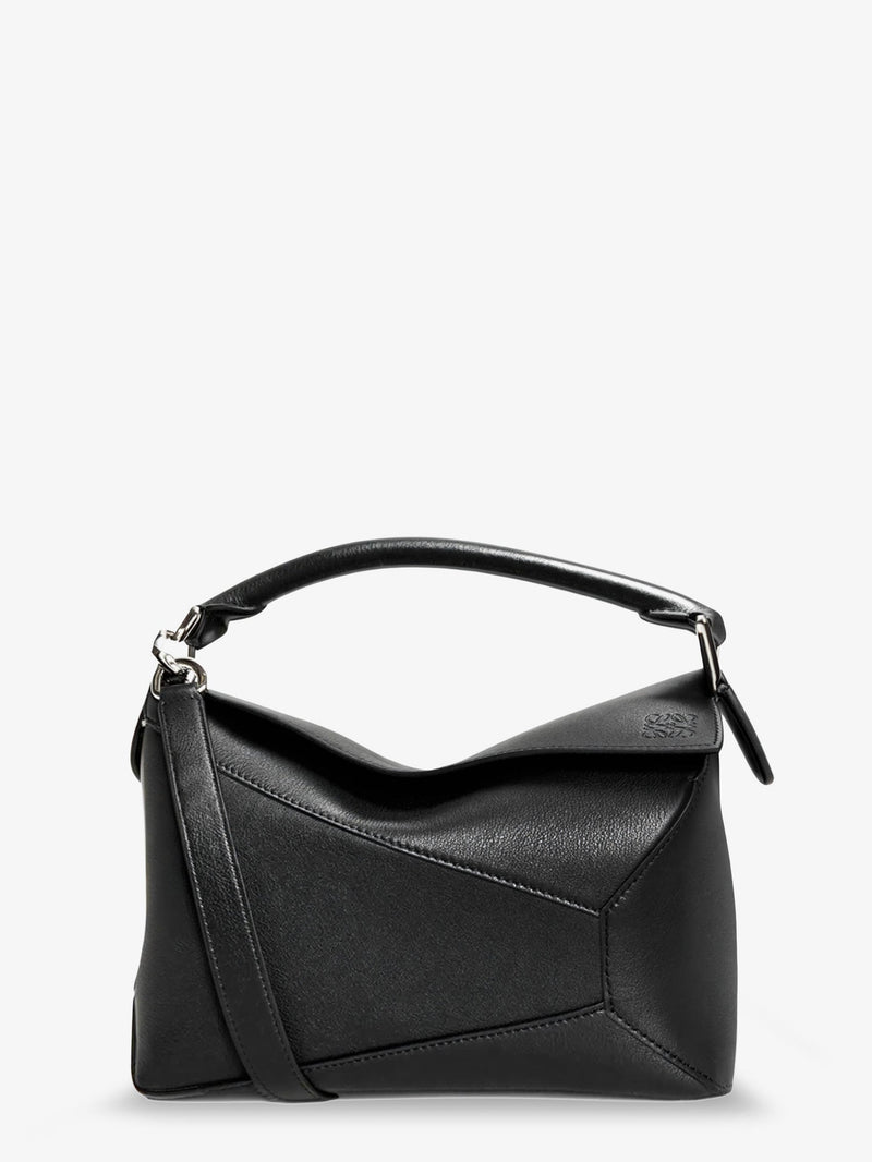 Loewe Loewe Puzzle Edge Leather Handbag Black - World Class Fashion