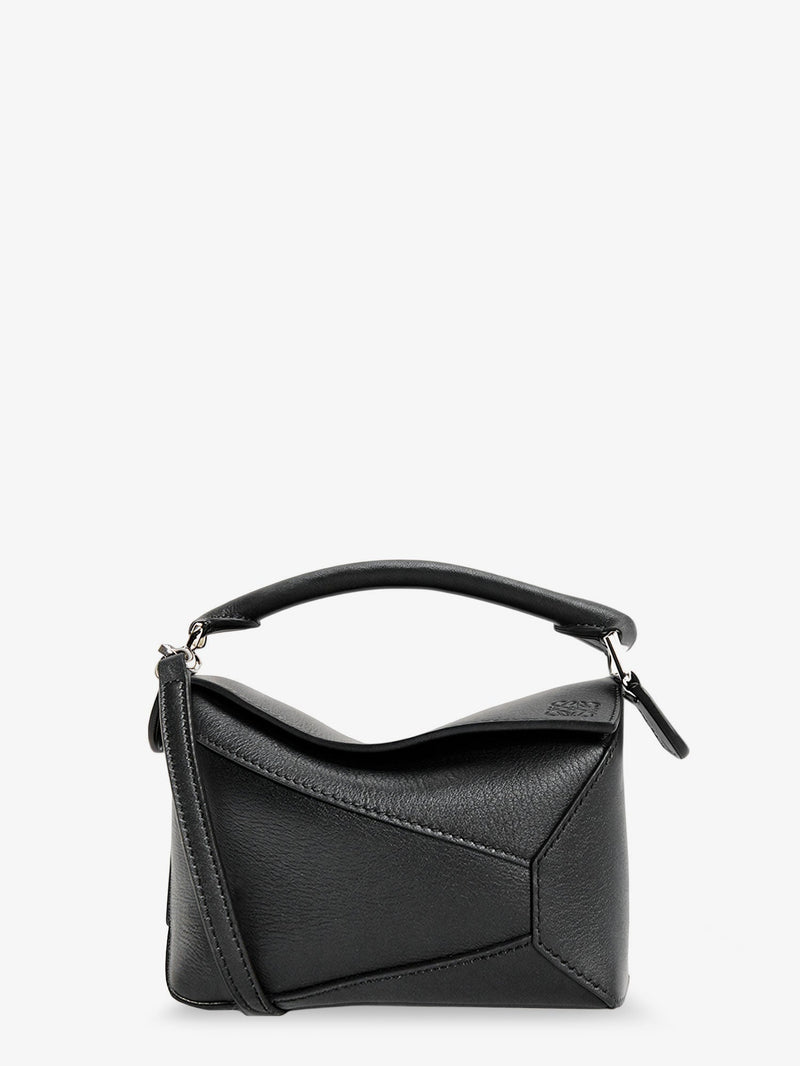 Loewe Loewe Puzzle Edge Leather Handbag Black - World Class Fashion