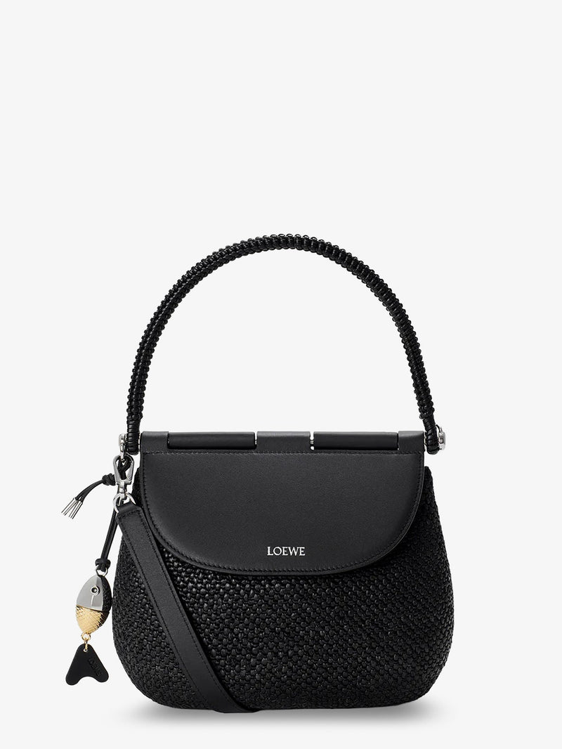 Loewe Loewe Paula's Ibiza Pescador Raffia and Leather Handbag Black - World Class Fashion